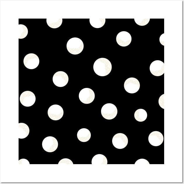 Shining white polka dots pattern Wall Art by GULSENGUNEL